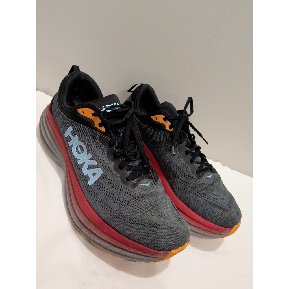 Hoka One One Mens Bondi 8 1127953 ACTL Gray Running Shoes Sneakers Size 12 2E